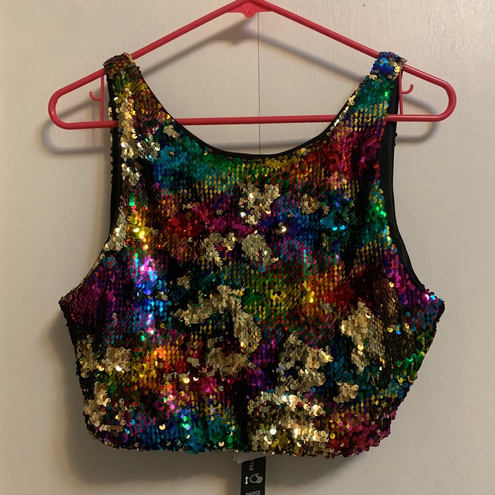 Sequin crop top